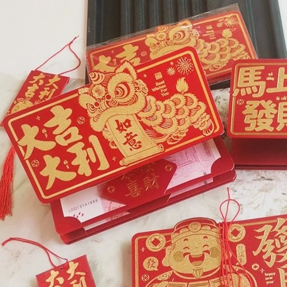 2026 Year of The Horse Folding Red Envelope Traditional Festival Money Envelope Cartoon Pattern Hongbao Children Gifts