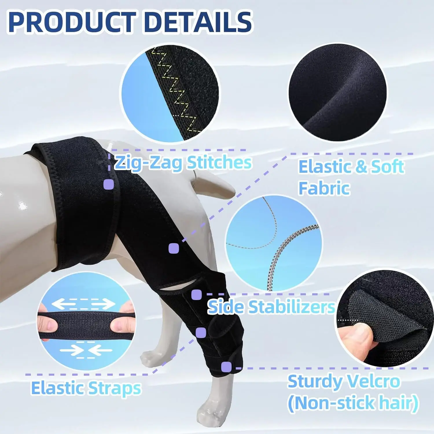 Protector dog leg injury auxiliary belt dog leg guard dog knee rehabilitation belt leg joint protective cover - view 3
