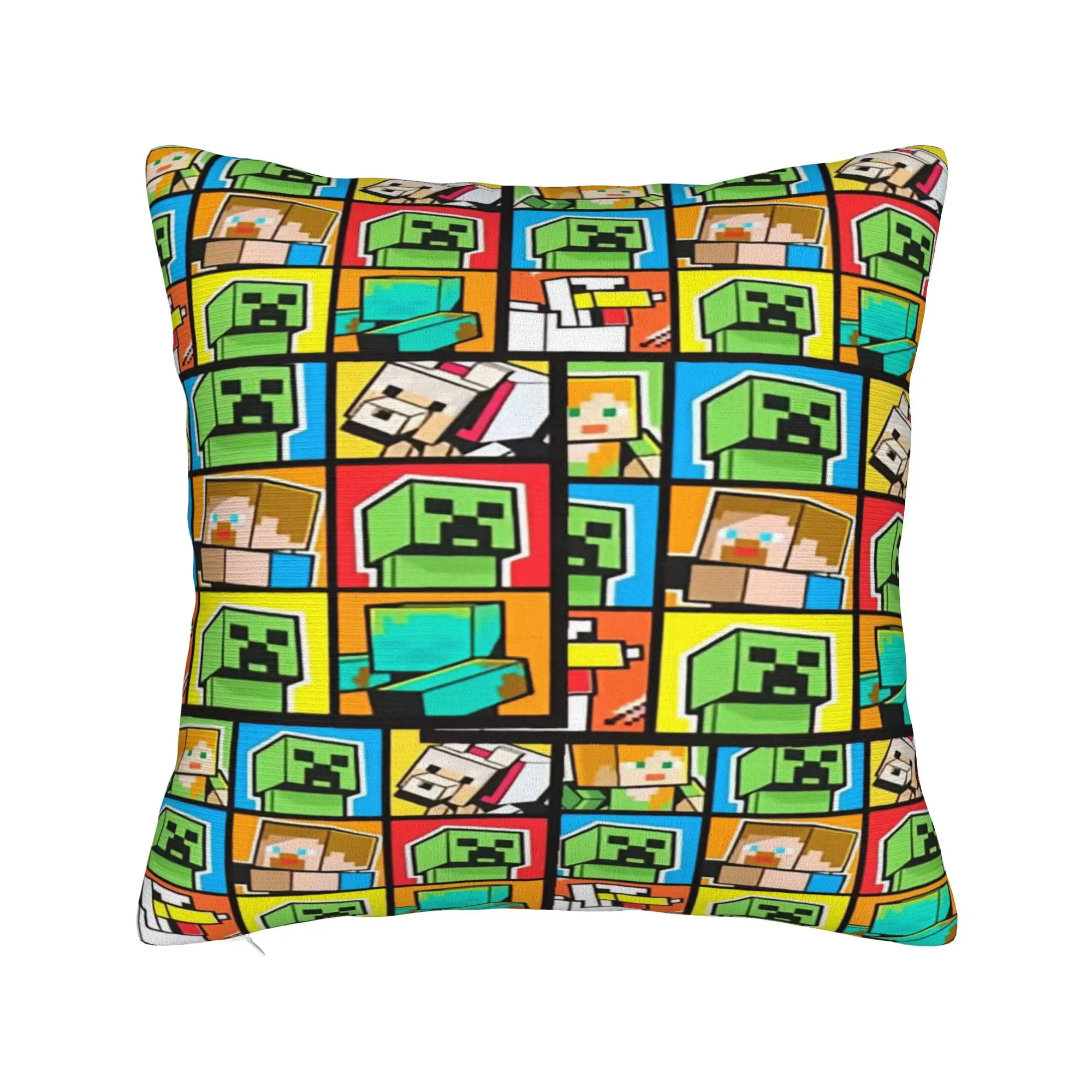 M-Minecrafts Ender Dragon Fight Pillow Case  Square Pillow Cover Cute Funny Pillowcases For Sofa Car Home Decor