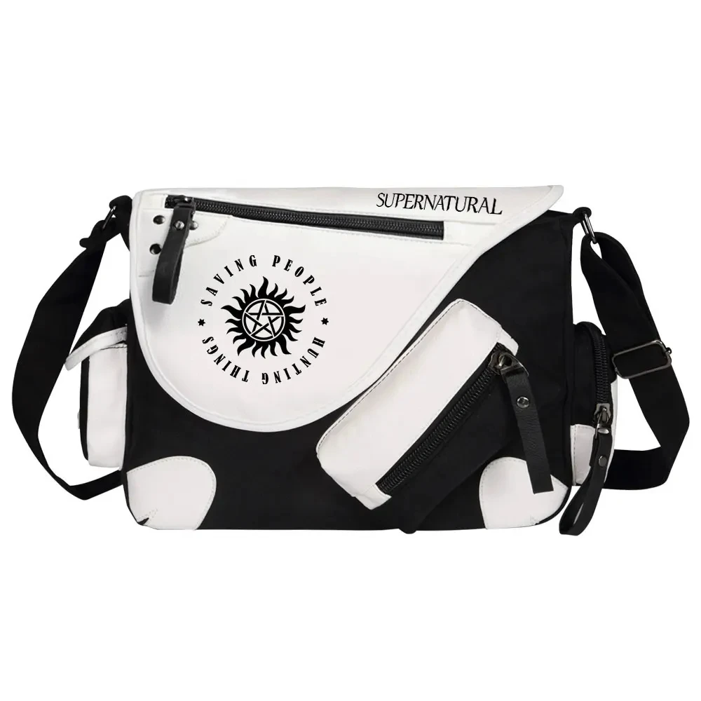 Supernatural Evil SPN Women Canvas Casual Zipper Shoulder Bag Crossbody Bags Schoolbags Messenger Bag