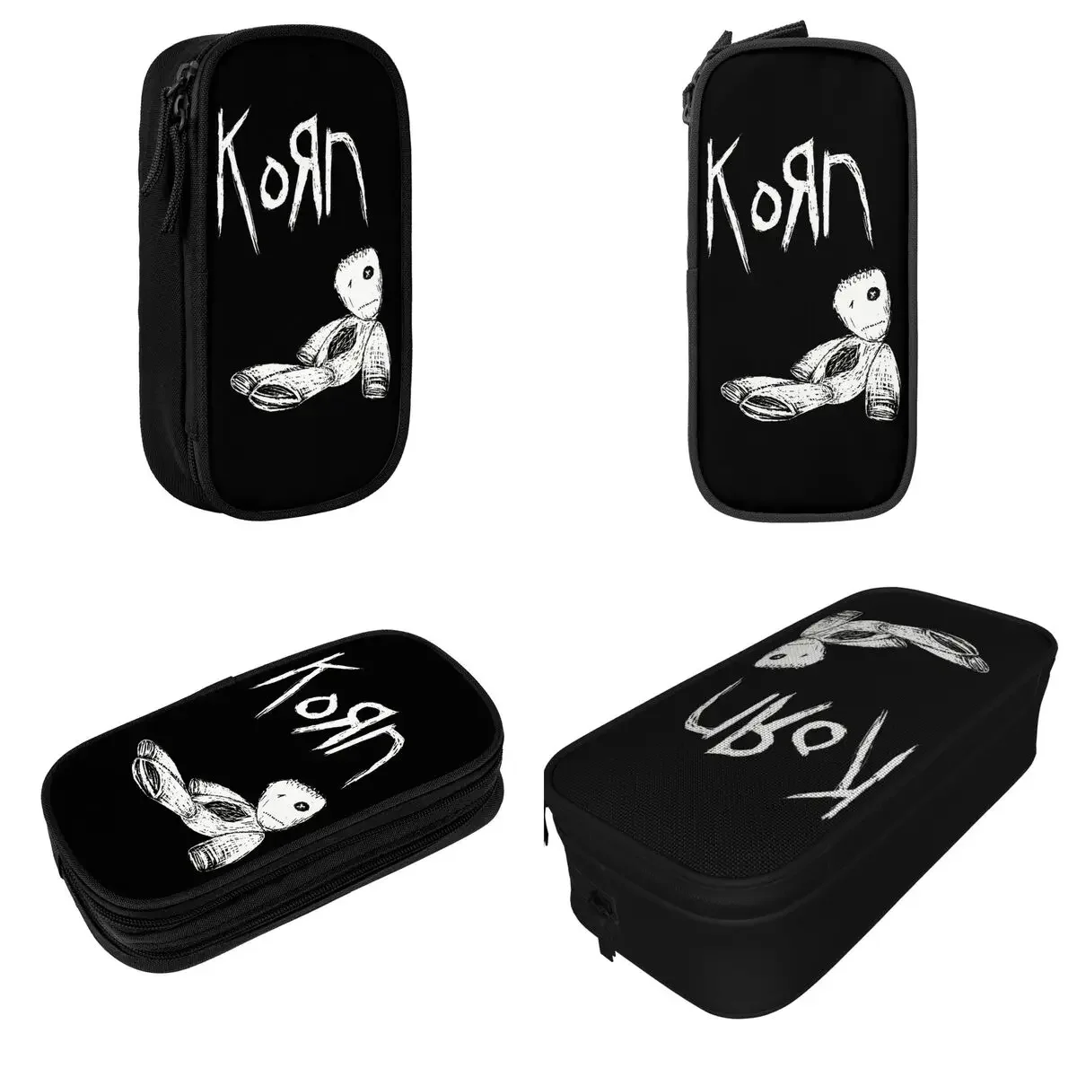 Korn Rock Pencil Cases Nu-Metal Music Pen Bags for Student Large Storage Students School Gifts Pencil Box