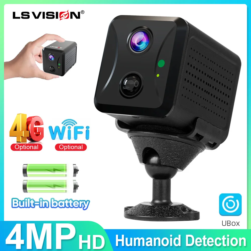 LS VISION Mini Camera 4g Sim Cctv 5mp Home Surveillance Cameras Wifi Security Camera Hidden Night Vision Human Motion Detection