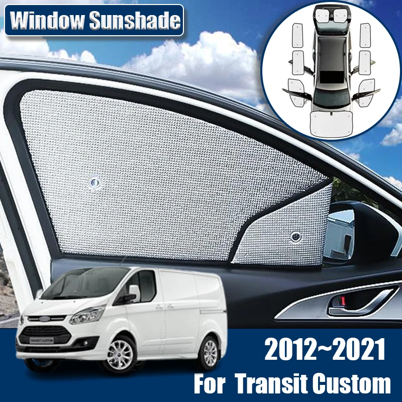 

For Ford Transit Custom L2H2 L1H1 Camper Accessories 2012~2021 Car Sunshades Visor Sunscreen Anti-UV Sun Blinds Interior Parts