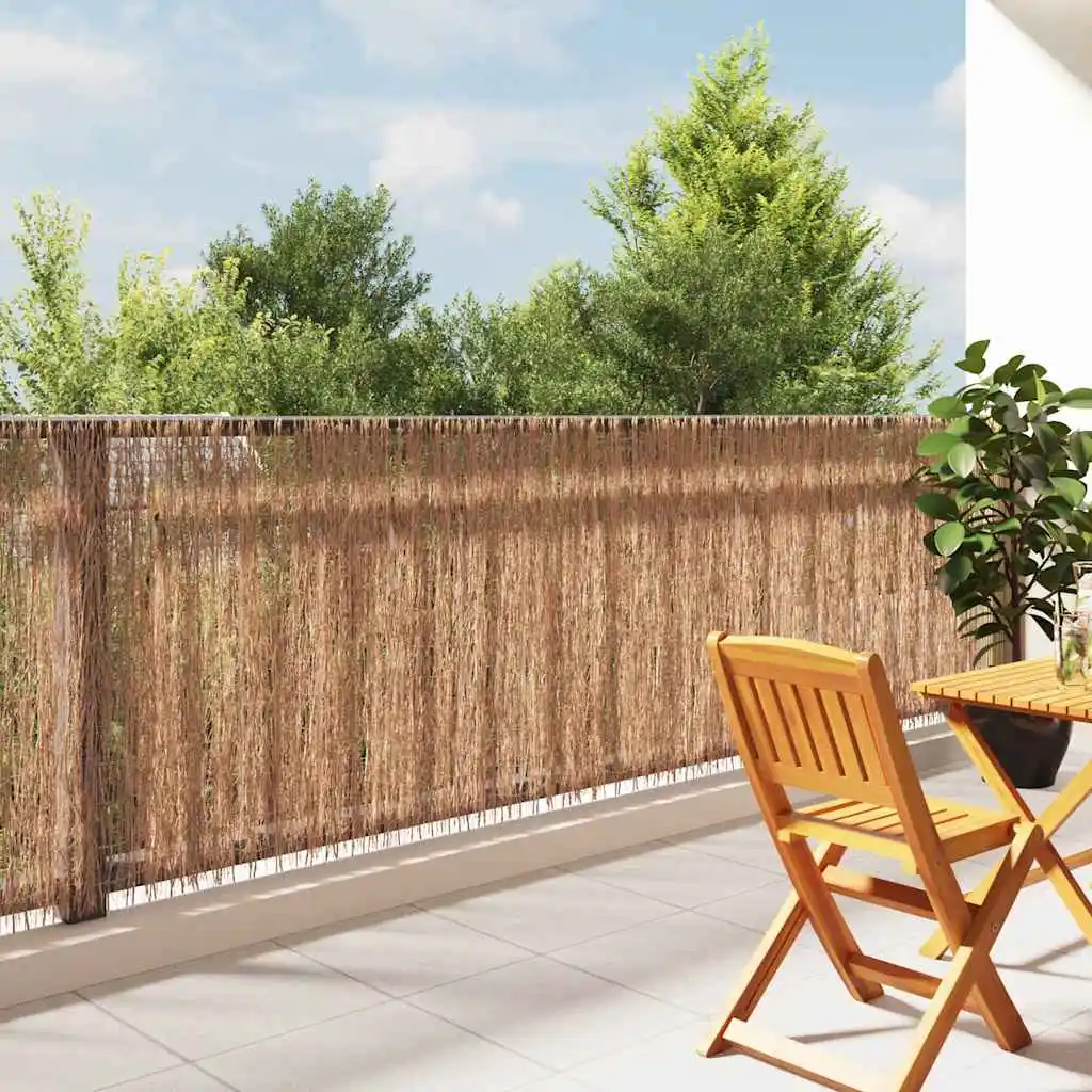 Valla de Madera Natural de 400x100 cm, Pantalla de Privacidad para Jardín, Barrera Decorativa para Exteriores