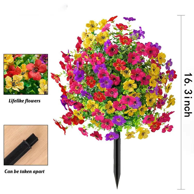 1 Stück Eukalyptusblüte Künstliche Violette Blume mit Bodenstecker Mikro-Landschaftsgestaltung Künstliche Violette Blumenkugel aus Kunststoff für Haus und Garten Dekoration – Detail 2
