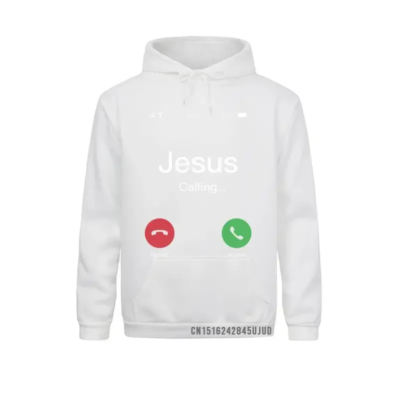 Jesus Is Calling Sweatshirt Christ Christian Religion Faith Bible Catholics Gift Hoodie For Men Male Pocket Sportswear