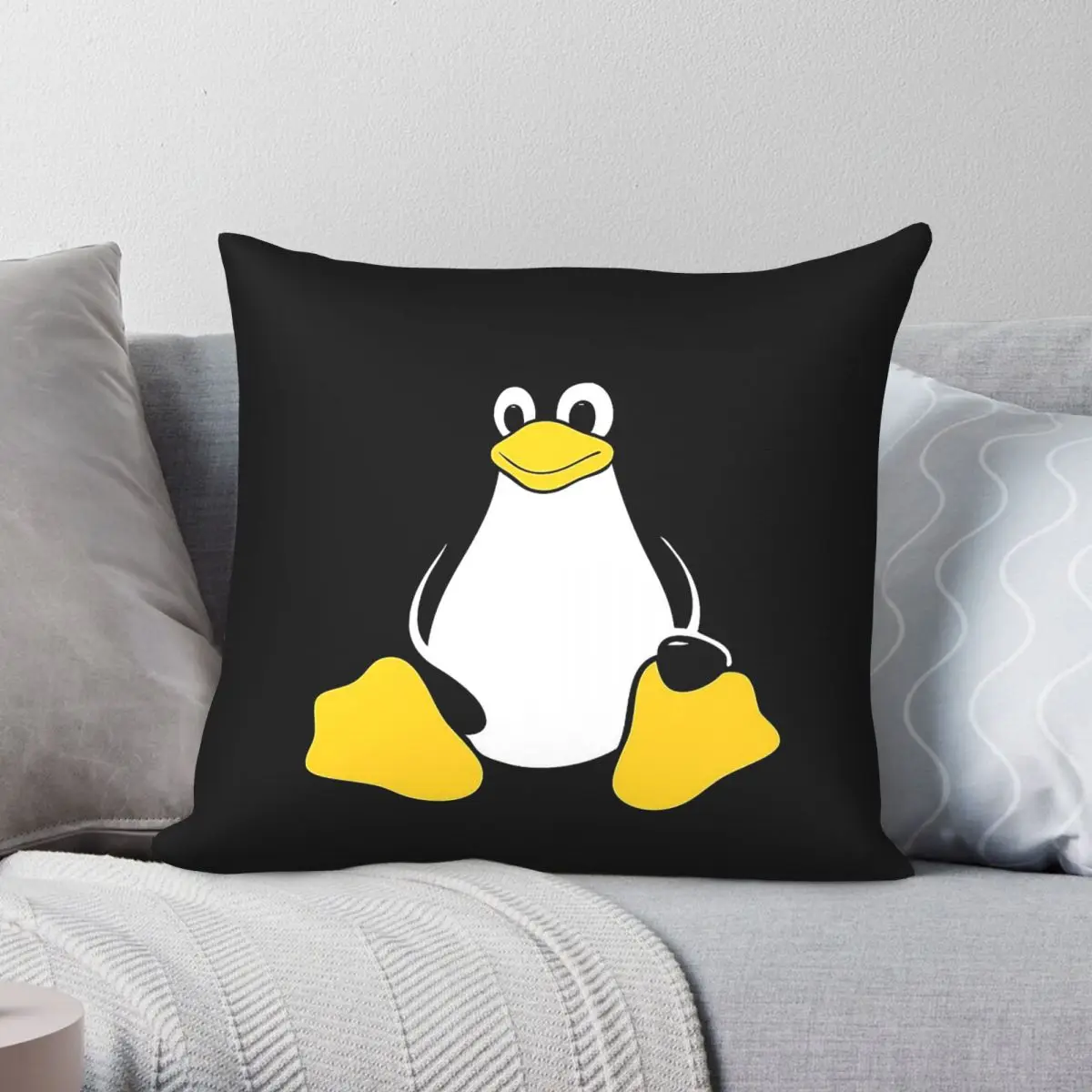 Tux Linux Kernel Pillowcase Polyester Linen Velvet Printed Zip Decor Throw Pillow Case Sofa Cushion Cover Wholesale