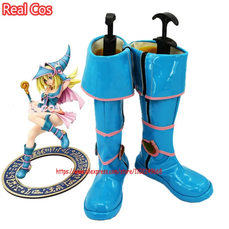 

RealCos Yu-Gi-Oh Dark Magician Girl Mana Cosplay Shoes Boots Halloween Anime Party Cosplay Boots Custom-Mad