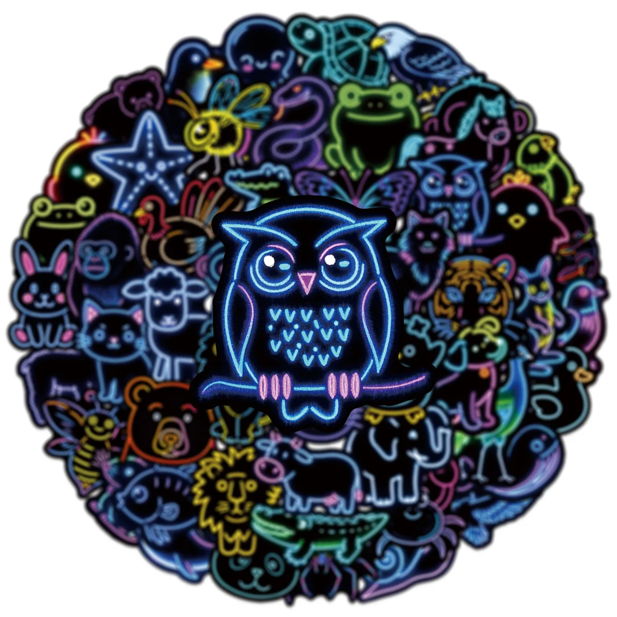 10/30/50PCS Neon Niedlichen Tier Aufkleber Cartoon Lustige Kreative Persönlichkeit Graffiti Aufkleber für Handy Fall Wasser tasse Gitarre