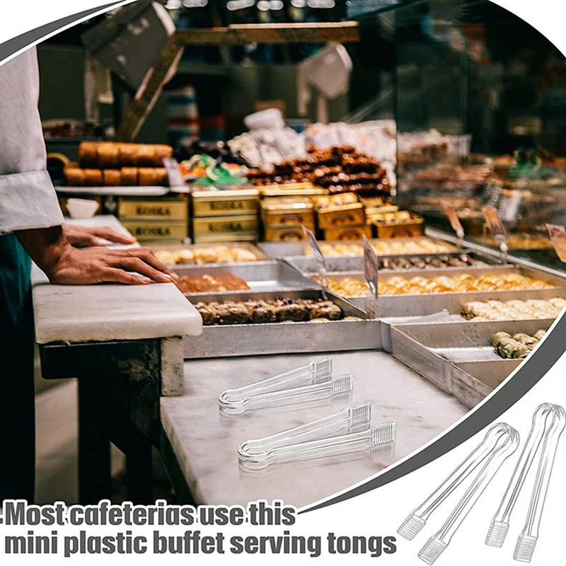 24 Stuks Plastic Buffet Servet Tang Mini Serveergereedschap Tang Hapjes Tang Doorzichtige Keukentang 6.3 Inch Klein Ijs