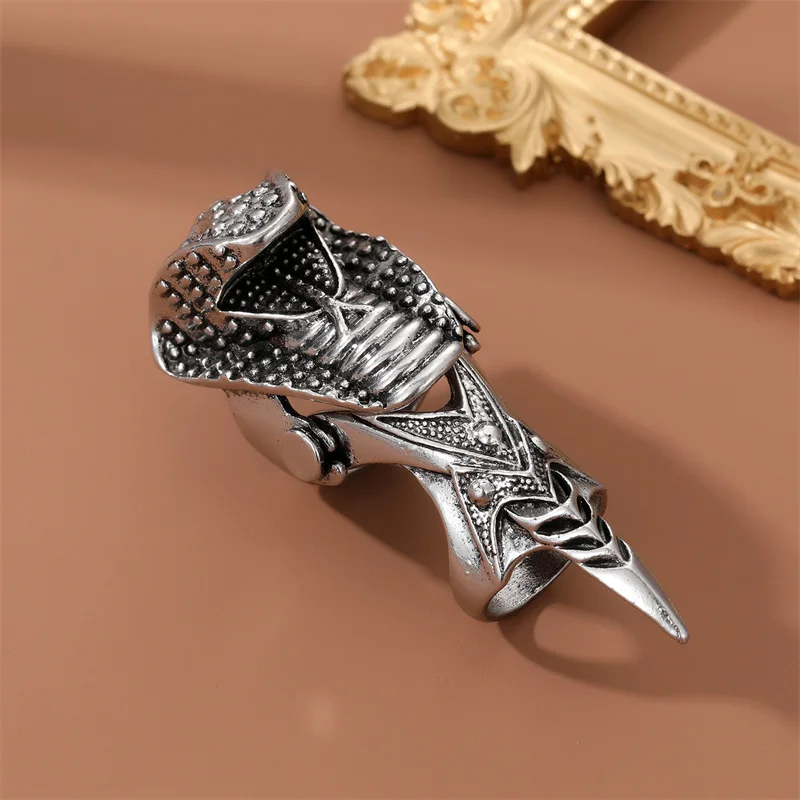 1PC Cobra Snake Skull Knuckle Armour Joint Rings For Men Women Punk Vintage Silver Color Wolf Eagle Dragon Head Big Ring Jewelry