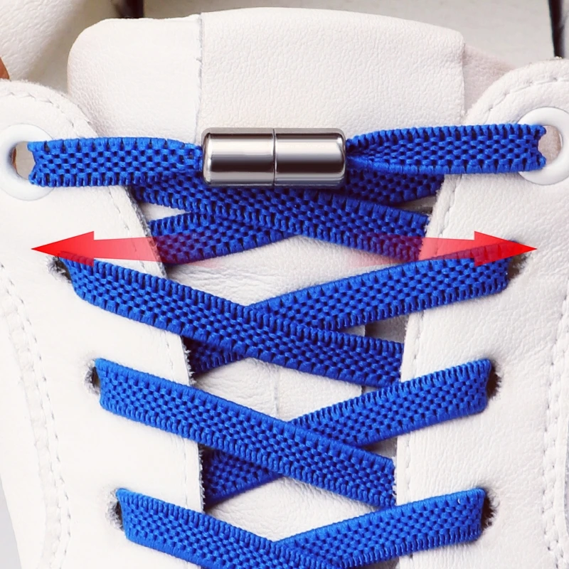 Capsule Lock Shoelaces Elastic Laces Sneakers No Tie Shoe Laces Without Ties Kids Adult 0.6cm Flat Shoelace for Shoes 1 Pair