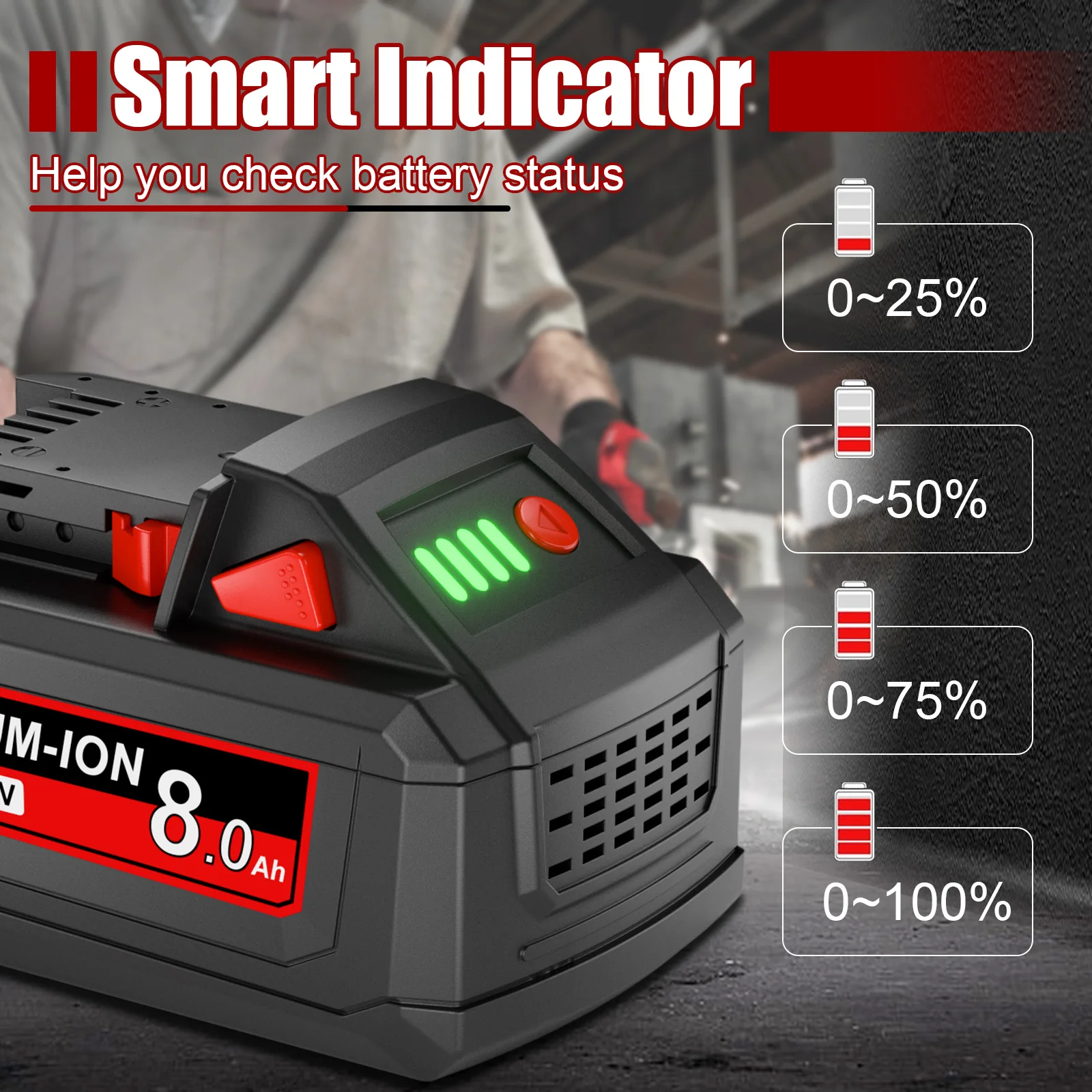Akumulator Milwaukee M18 18V 8000mAH Li-ion 48-11-1815 48-11-1850 Akumulator do elektronarzędzi z ładowarką 6A — zdjęcie produktu 4