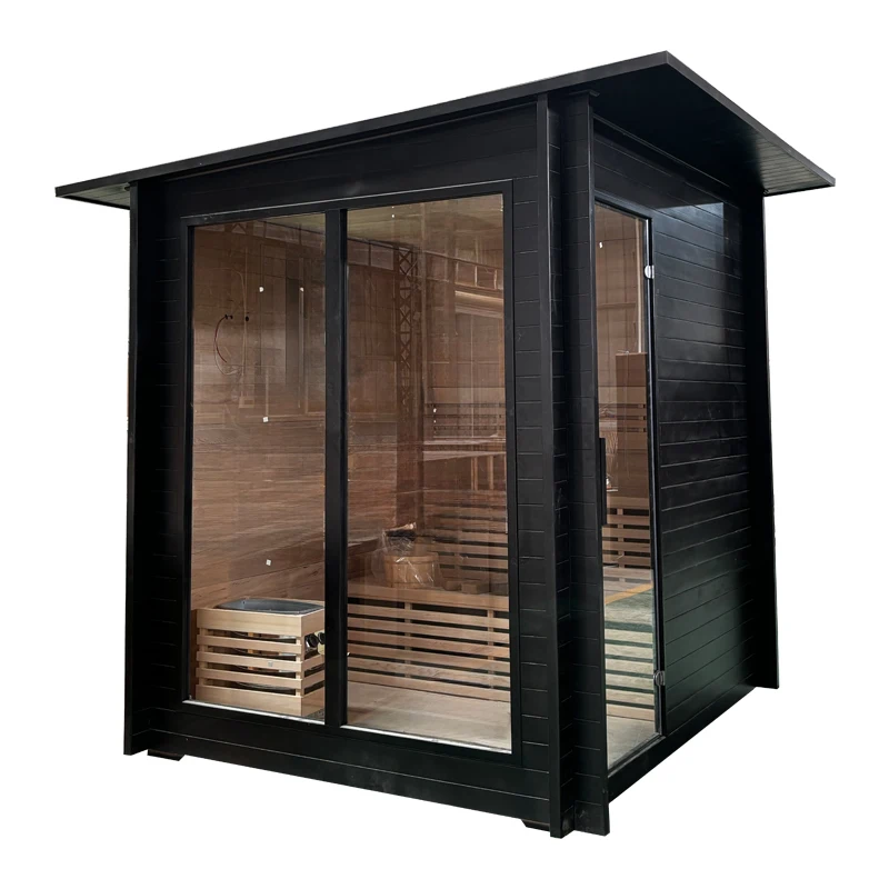 Outdoor SaunaCustom Outdoor Traditional Sauna Finland Wood Electric Heater With Volcanic Stone Sauna And Steam Room