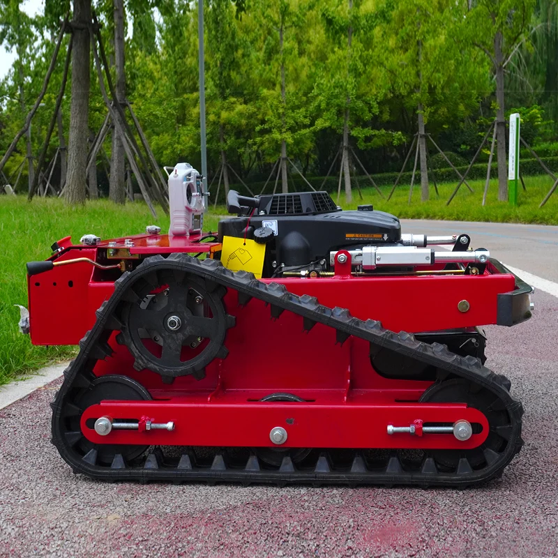 ที่กําหนดเองขายร้อน Crawler หุ่นยนต์เครื่องตัดหญ้าเบนซิน Self Propelled Garden Zero Turn รีโมทคอนโทรลเครื่องตัดหญ้ายาง Trac