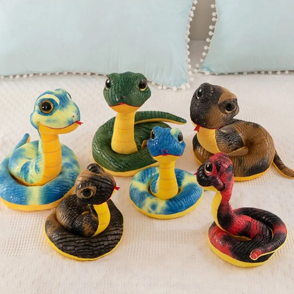 สวัสดีปีใหม่งูปีตุ๊กตาของเล่นสไตล์จีนโชคดีตาใหญ่งูตุ๊กตาของเล่นนุ่ม Zodiac Mascot