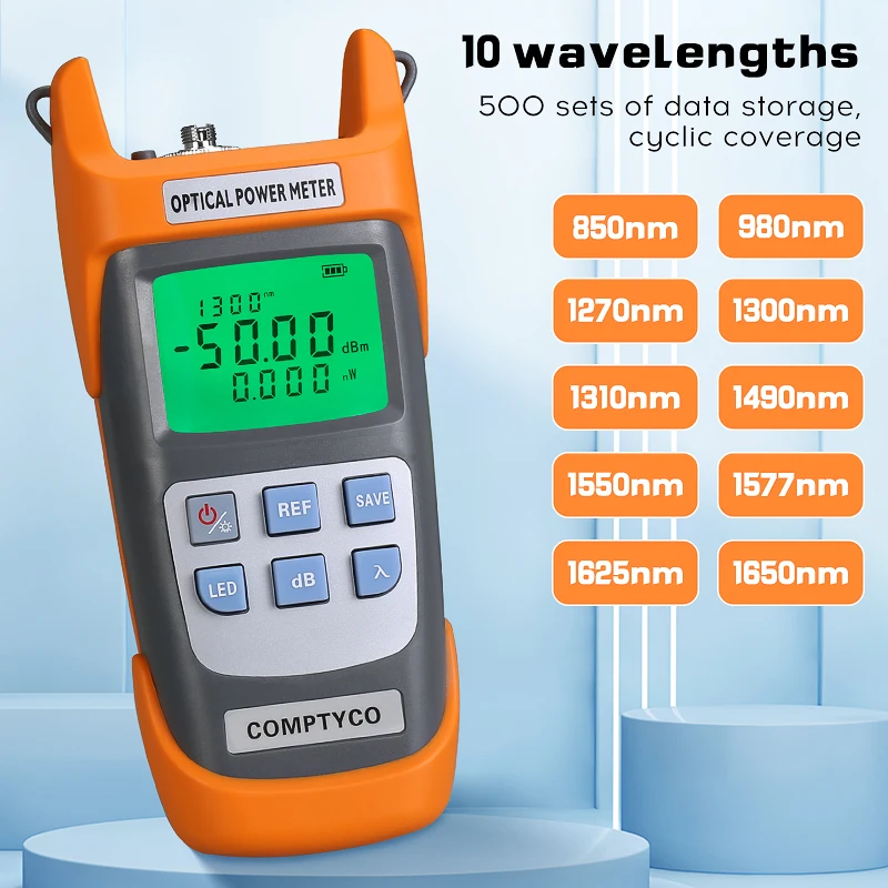 COMPTYCO Orange AUA-G510A Optical Power Meter -50+~26dbm Optical Fiber Tester OPM 3-in-1 Optical Fiber Tester SC/FC/ST Interface