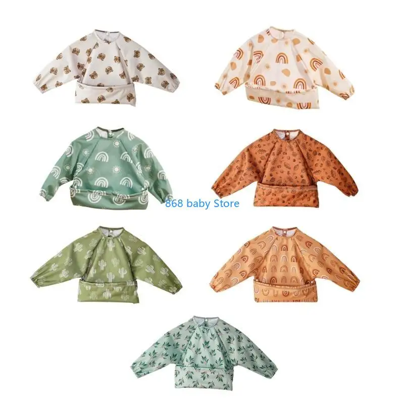 29EE ベビー離乳よだれかけ ベビーカバーオールよだれかけ 長袖ベビーよだれかけ 1-3歳の幼児用