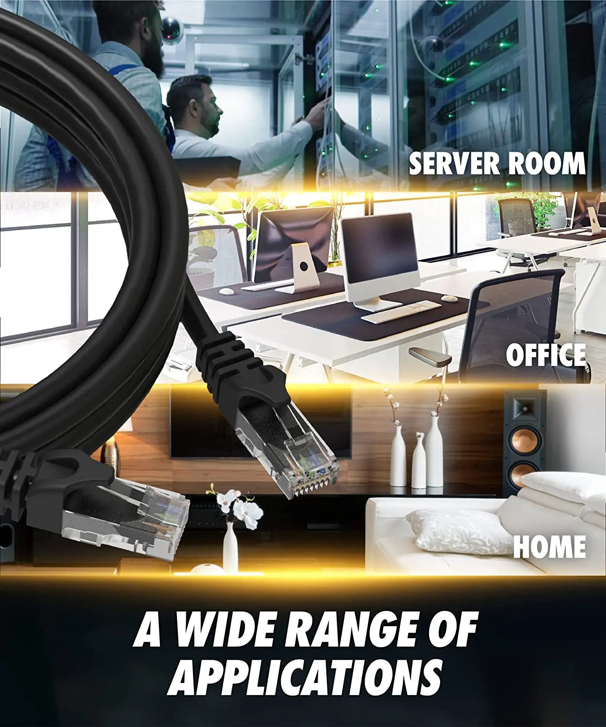 Zoeraxイーサネットケーブルcat624awgギガビット高速1000mbpsインターネットケーブルrj45utpネットワークランコードforpc ps5 ps4 ps3 xbox