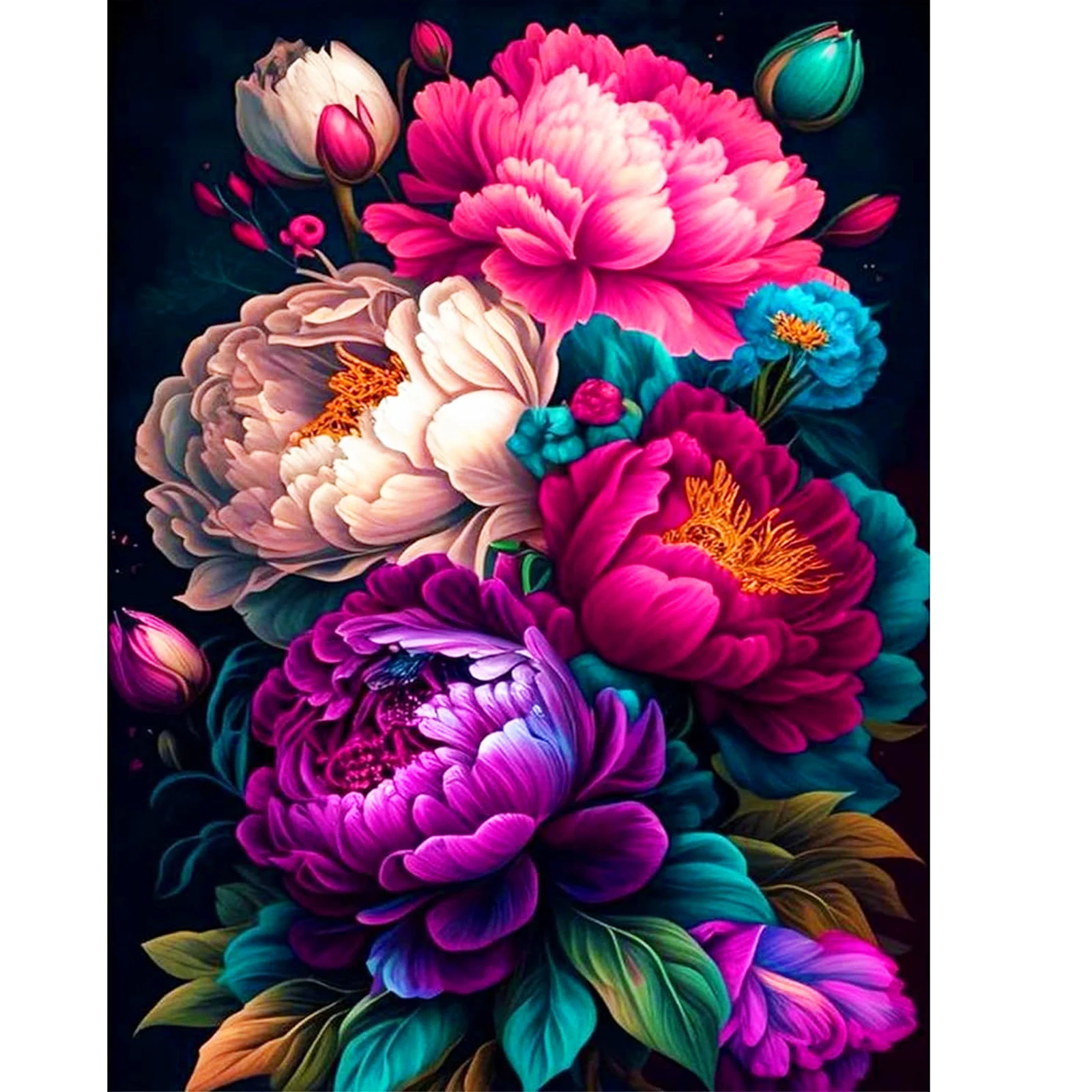 

1 set of floral pattern diamond painting set, full circle acrylic diamonds, DIY craft set, very suitable for wall art and home d