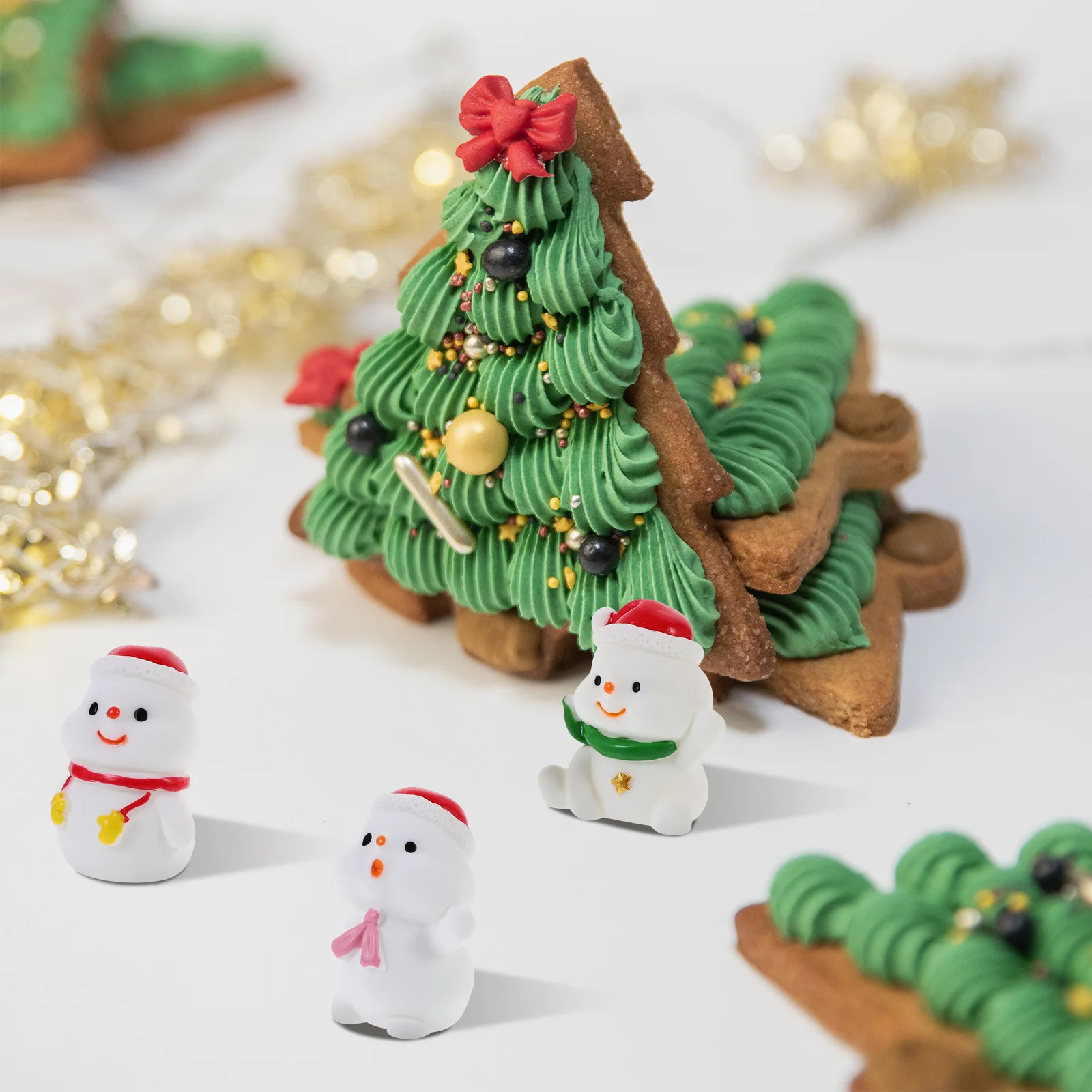 

10Pcs Miniature Christmas Decors Resin Snowman Ornaments Desk Bookcase Bedside Table Decor Christmas Miniatures