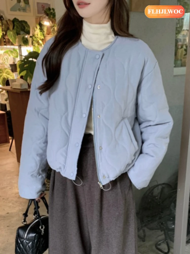 เสื้อแจ็คเก็ตผ้าฝ้ายหนาแบบสั้น สไตล์เกาหลีสุดชิค สำหรับผู้หญิง รุ่นใหม่มาแรง ฤดูใบไม้ผลิ 2026 สไตล์เรโทร วินเทจ