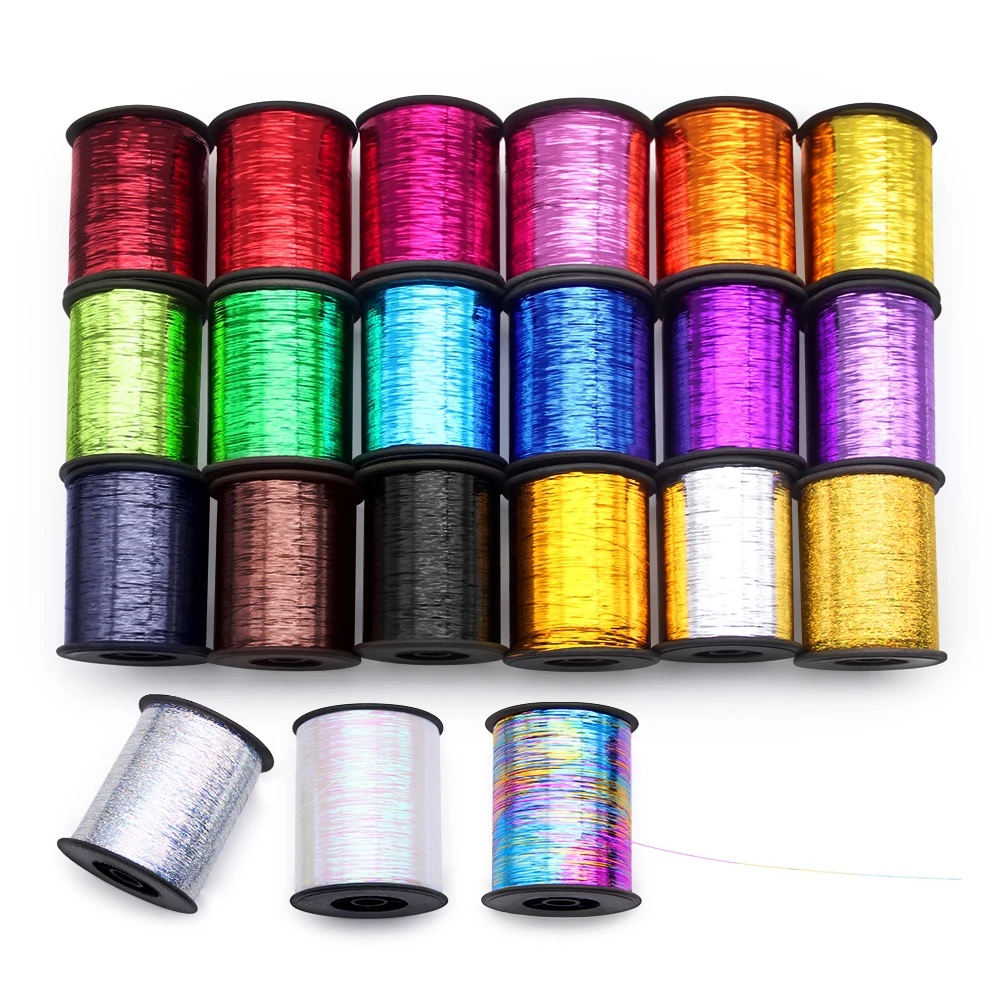 New 28C Flat wire 8000M/Roll DMC Metallic Embroidery Crochet Threads Knitting Yarn Cross Stitch Threads Sewing accessory diy