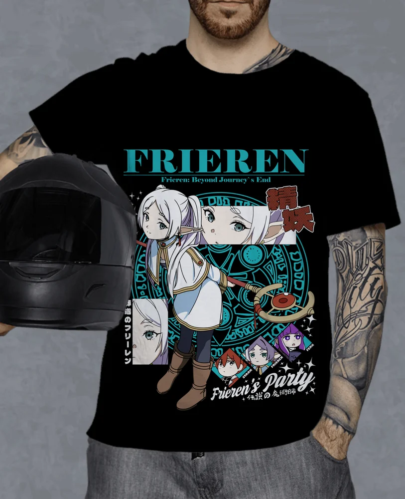 Frieren T-Shirt Beyond Journey's End Fern Stark Girl Anime Gifts Shirt ,clothes