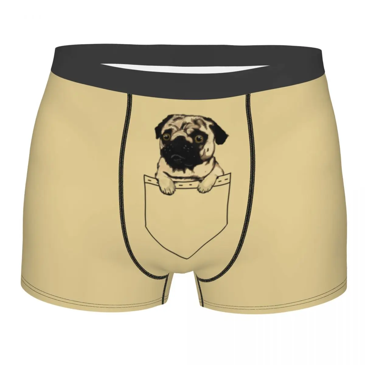 

Классические шорты-боксеры с карманами для собак-мопсов на заказ для Homme, нижнее белье с 3D принтом для любителей собак, трусы, мягкие трусы
