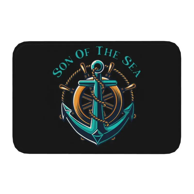 Custom Son Of The Sea Front Floor Door Entrance Mat Indoor Nautical Sailor Anchor Bathroom Kitchen Doormat Garage Carpet Rug