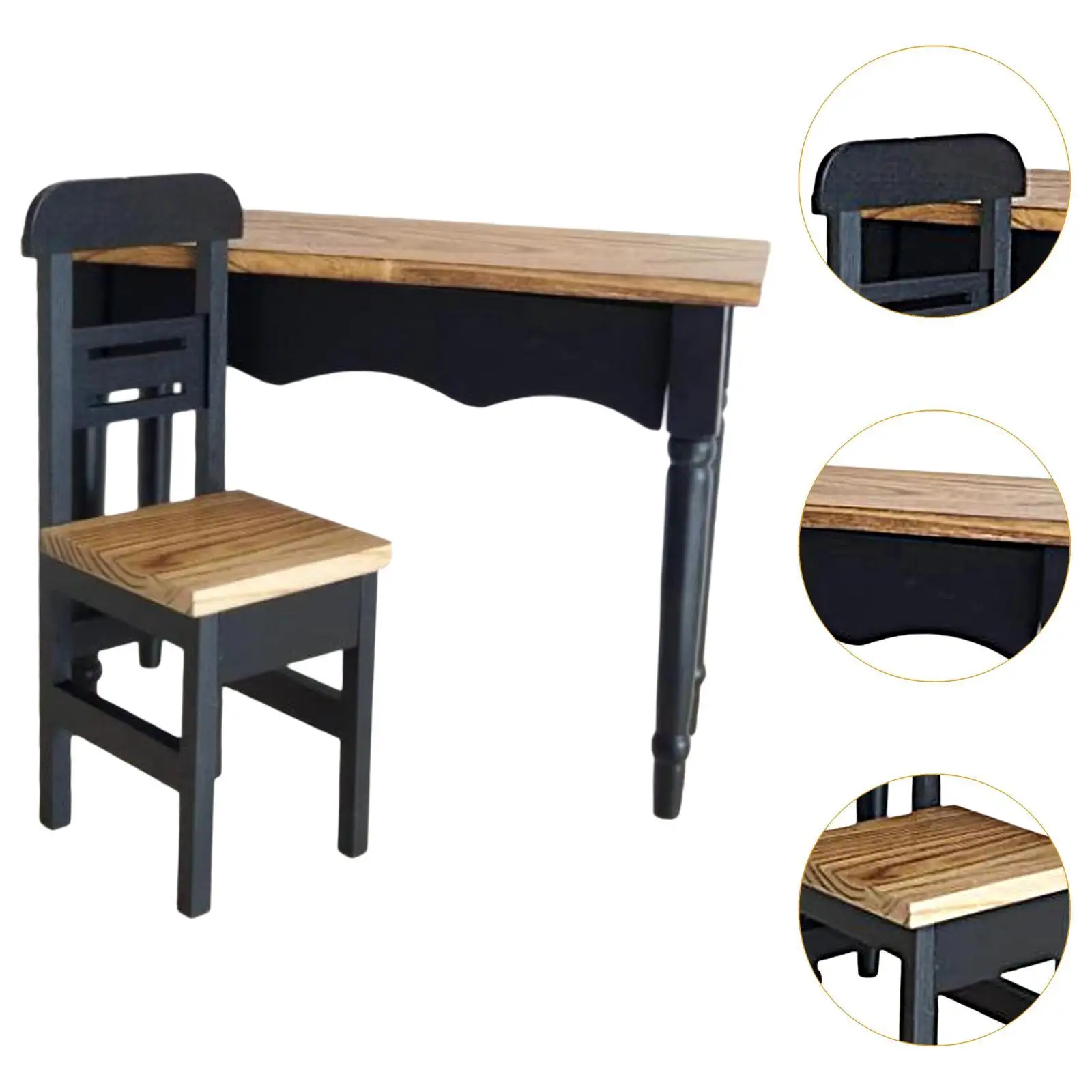 2 ชิ้นตุ๊กตาโต๊ะเก้าอี้ 1:3 ฉากชีวิตหัตถกรรมสมจริงที่ยังไม่เสร็จ DIY