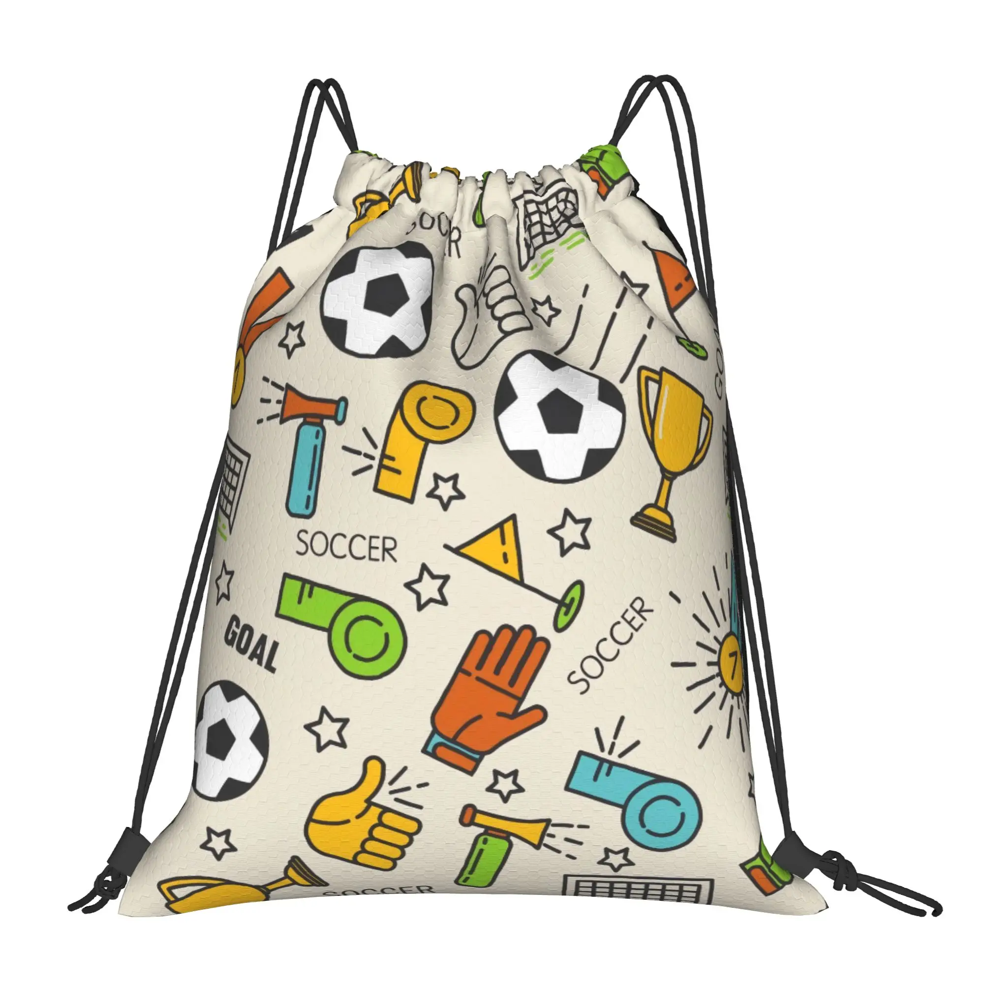 Soccer Football Fan Merch 14  Portable Sports Drawstring Backpack Riding Backpack Gym Shoes Drawstring Bags
