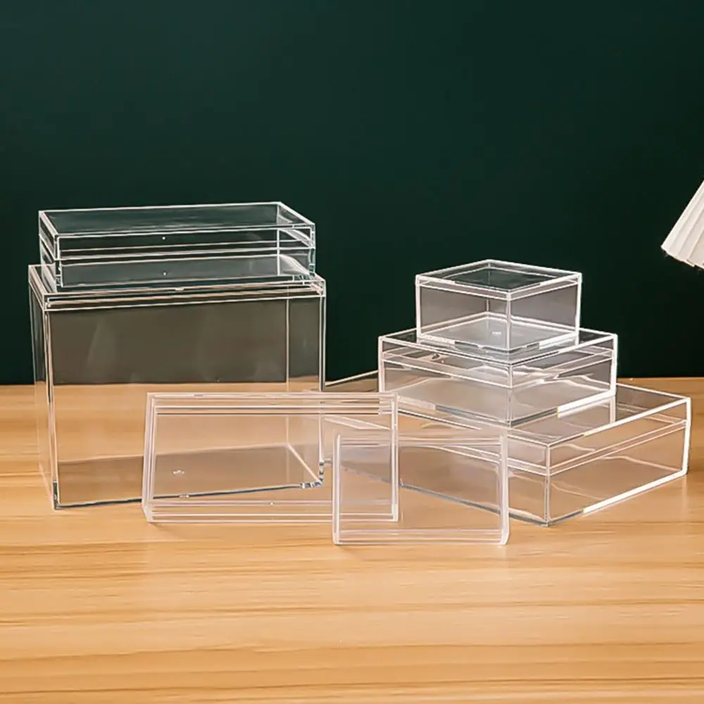 Thickened Rectangular Plastic Storage Box High Transparency Acrylic Food Gift Packaging Plant Landscaping Transparent Box