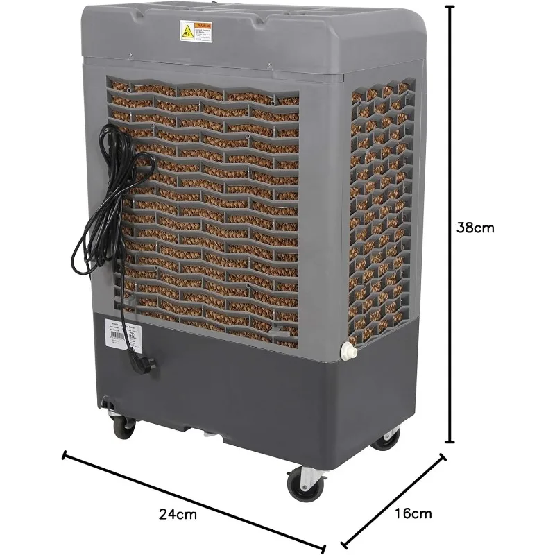 Portable Swamp Coolers Evaporative Air Cooler with 3-Speed Fan  Water Cooler Fan 950 Sq Coverage High Velocity Outdoor Cooling