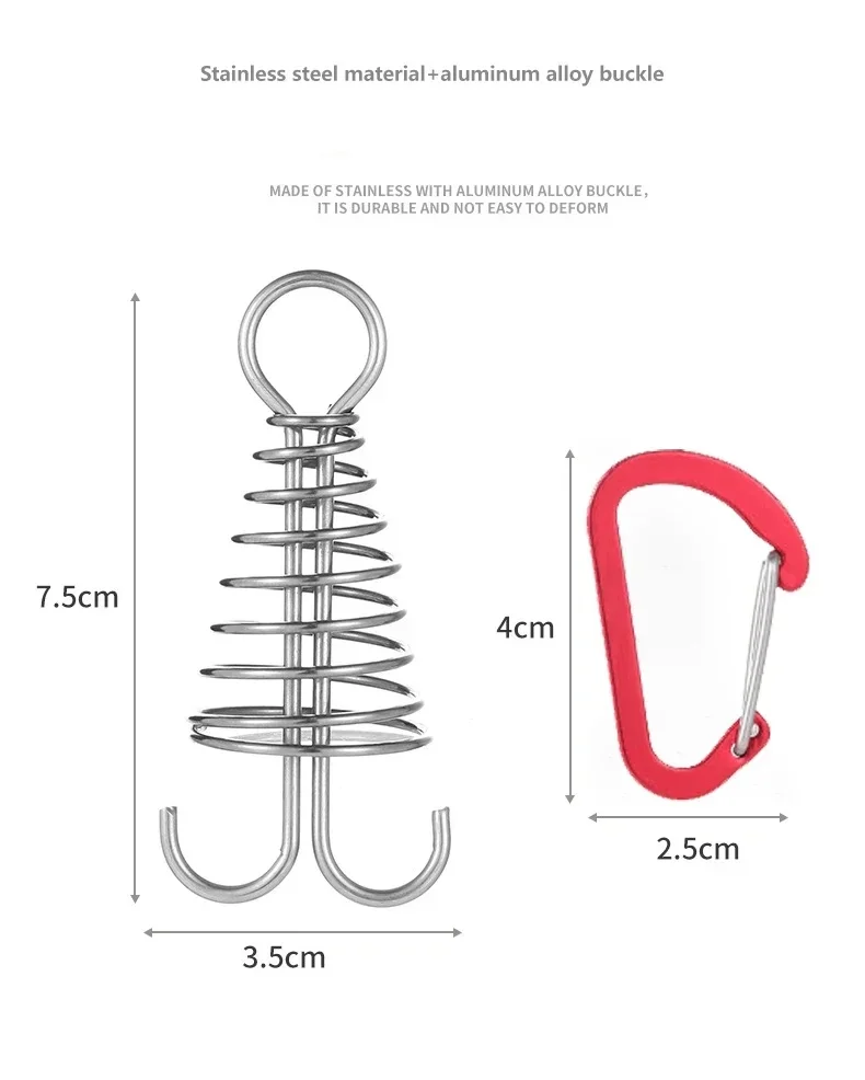 Outdoor Camping Octopus Seil Schnalle Camping Deck Nagel Edelstahl Feste Zelt Seil Schnalle Holz Haken Frühling Wind Seil – Detail 8