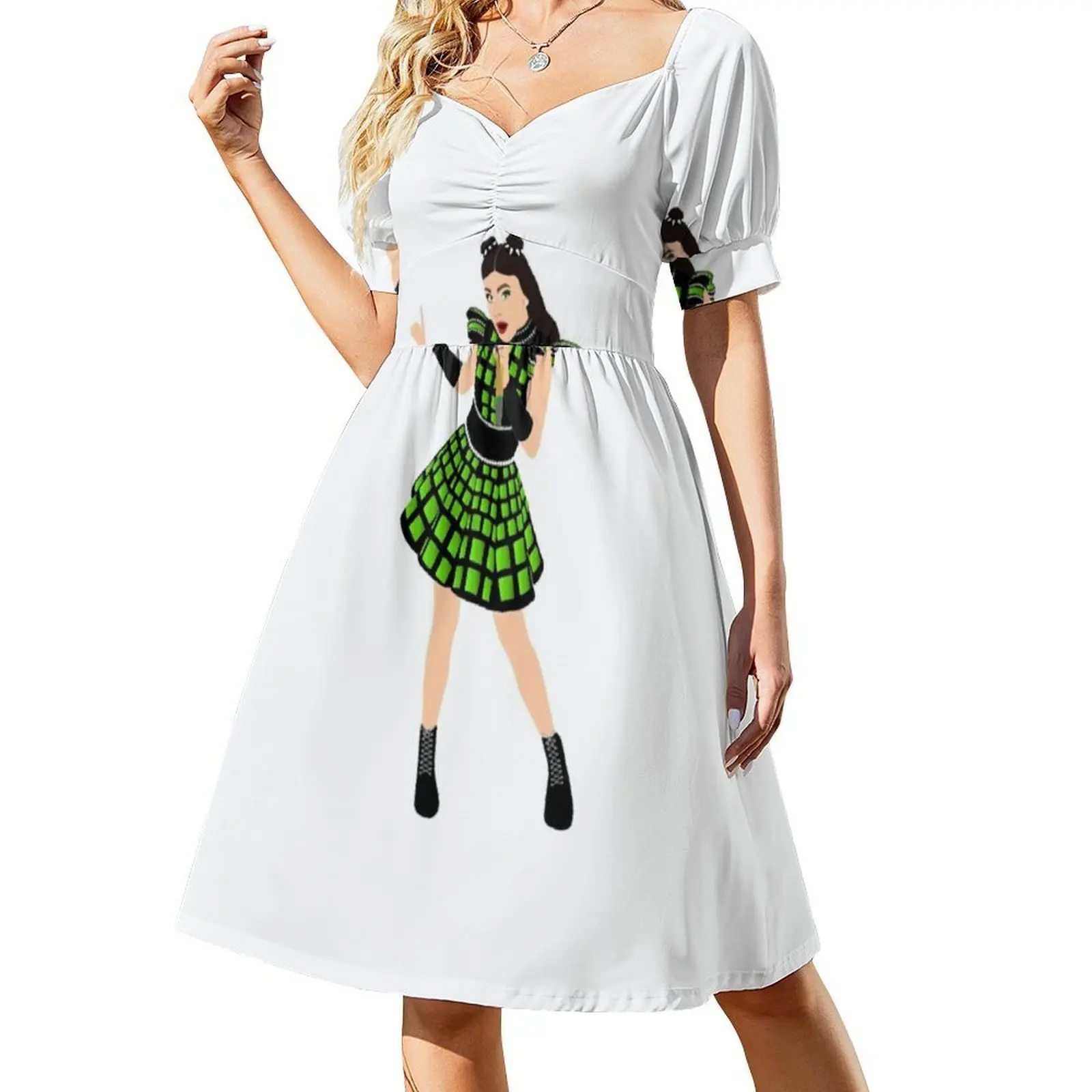 فستان Anne Boleyn-Six The Musical Bohemian بدون أكمام متعدد الطباعات لحفلات عطلة الشاطئ فستان Six Six The Musical Anne Boleyn #2