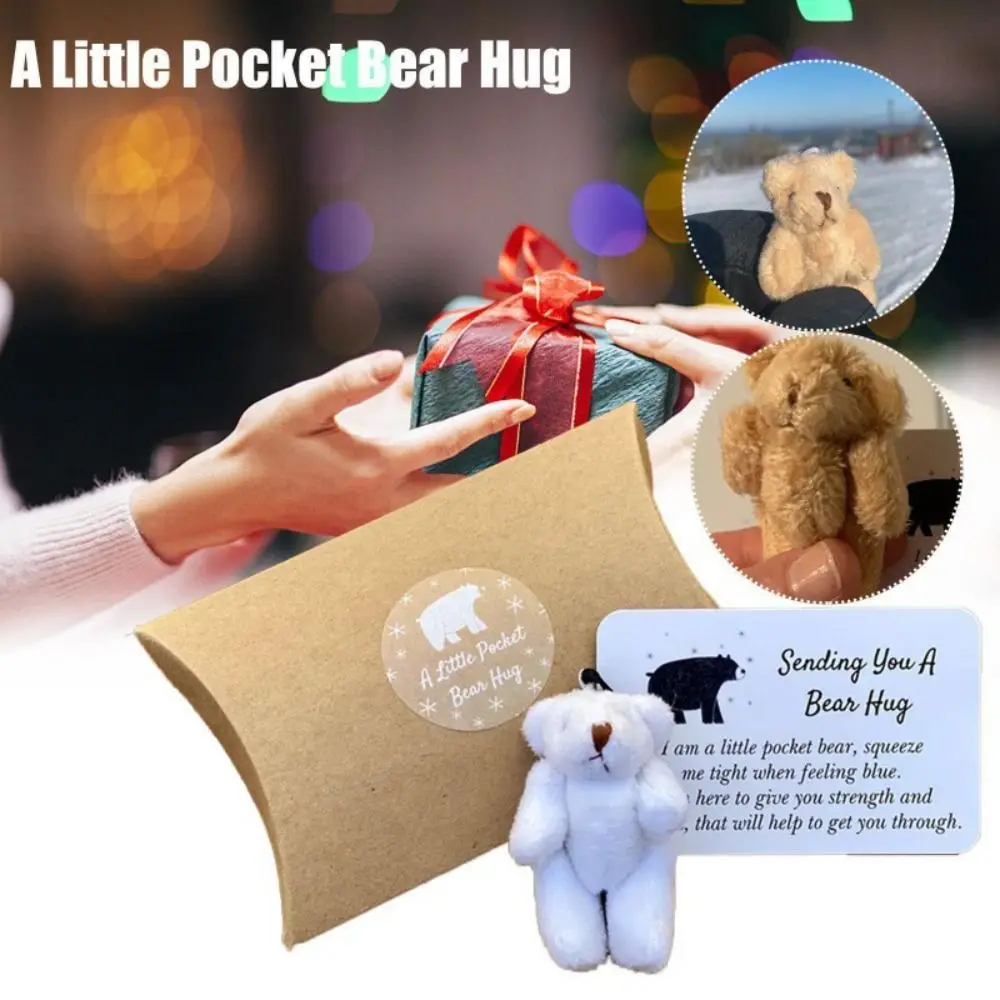 Creative Movable Plush Bear Bear Hugs Plush Gifts Box Handmade Mini Bear Ornaments For Kids