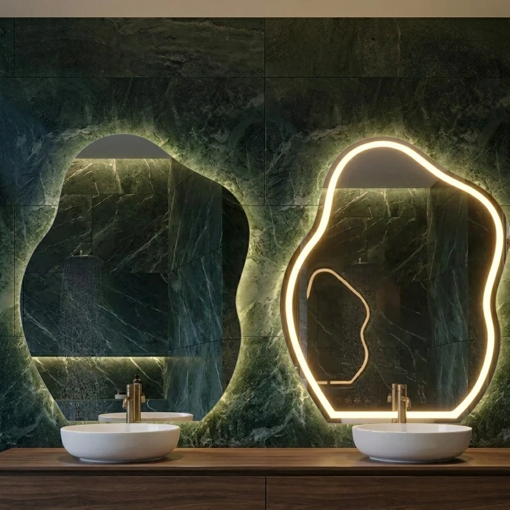 Wall Mounted Makeup Mirror Bedroom Defog Mirror New Design bath mirrors Modern Cloud Shaped Bathroom Mirror Smart