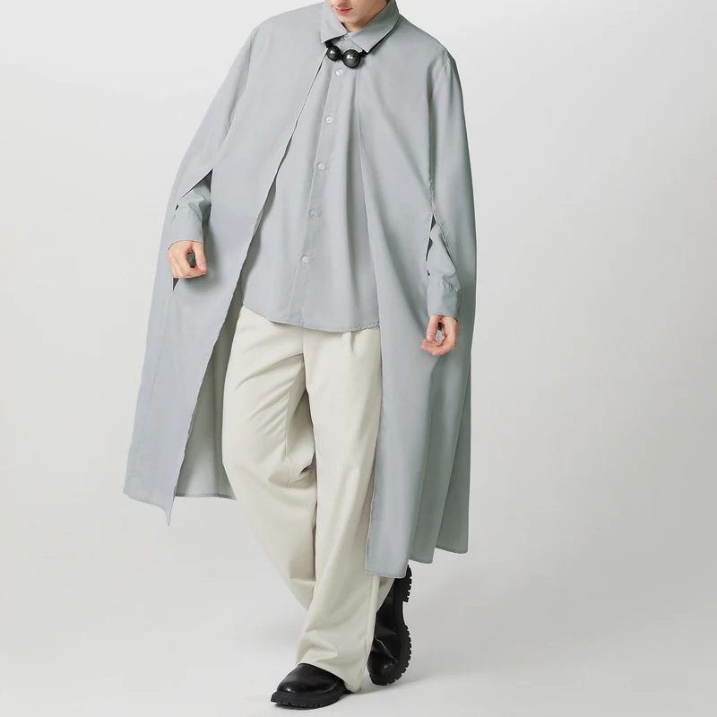 

INCERUN Men Irregular Shirt Fashion Long Sleeve Shirts 2026 Loose Casual Tops Lapel Collar Streetwear Cape Shirts Men Clothing