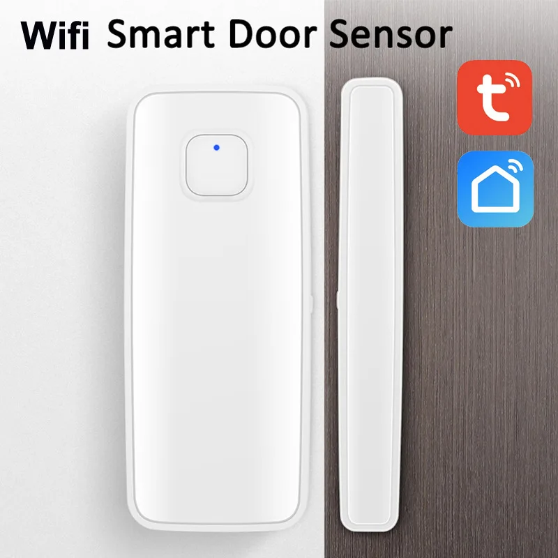 Tuya inteligente wi fi sensor de porta porta aberta/fechado detectores wi fi casa alarme compatível com alexa google casa tuya app