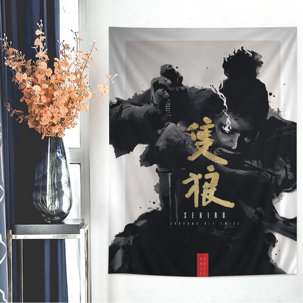 The Game SEKIRO Shadows Die Twice DIY Wall Tapestry Hanging Tarot Hippie Wall Rugs Dorm Home Decor