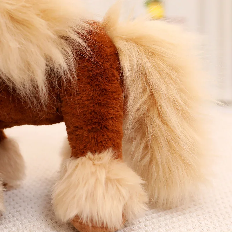 Peluche cheval aux cheveux longs pour enfants, marron beurre, blanc, animal mignon, jouet de simulation, décoration de la maison, cadeau d'anniversaire pour garçons