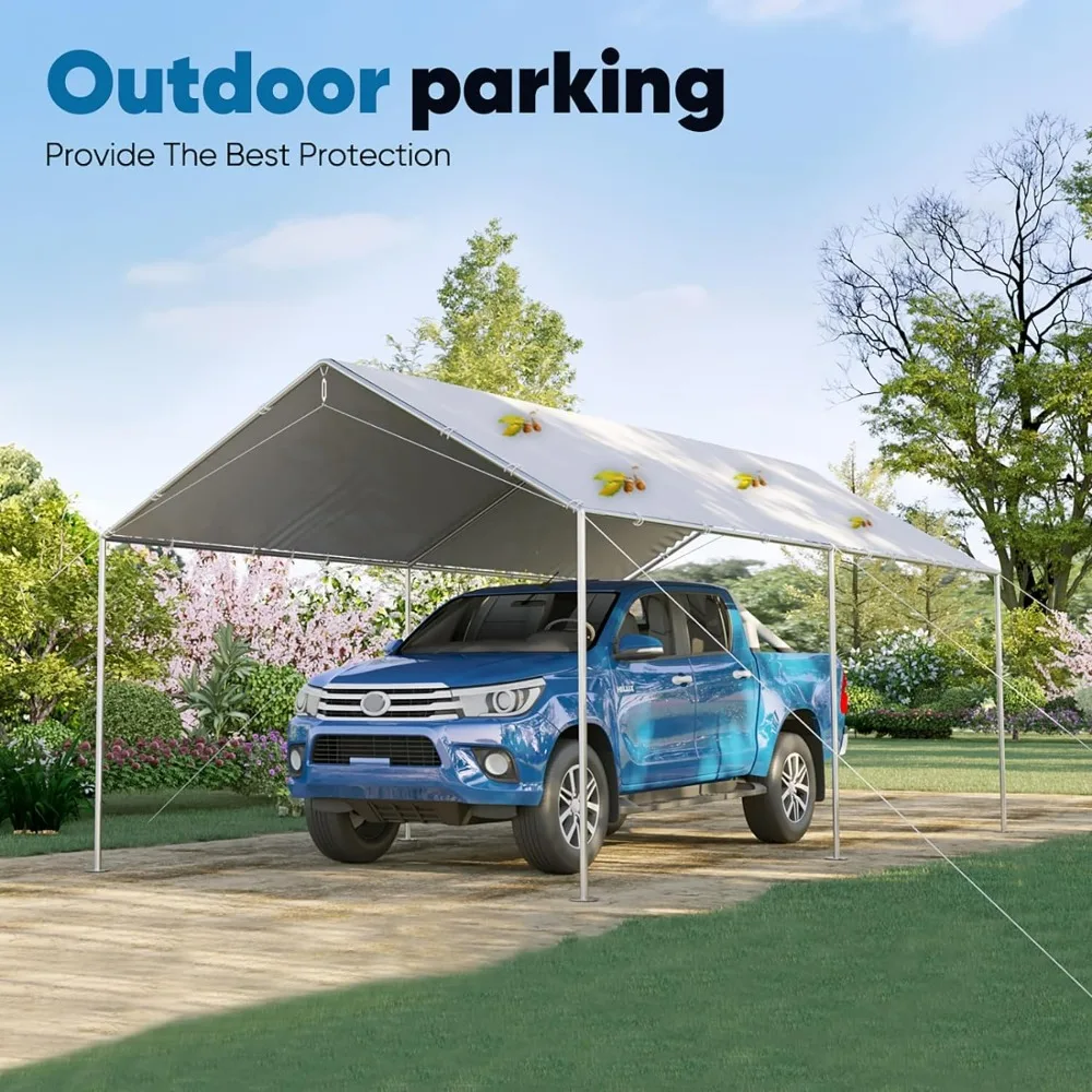 10X20ft Upgraded Heavy Duty Carport Car Canopy Party Tent with 3 Reinforced Steel Cables,Canopy