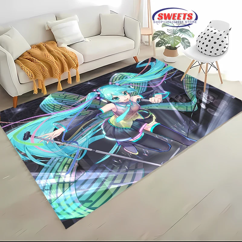 

3D HD печать H-Hatsune M-M1ku ковер для гостиной мультфильм детская спальня диван коврик напольный коврик противоскользящий декоративный коврик подарок