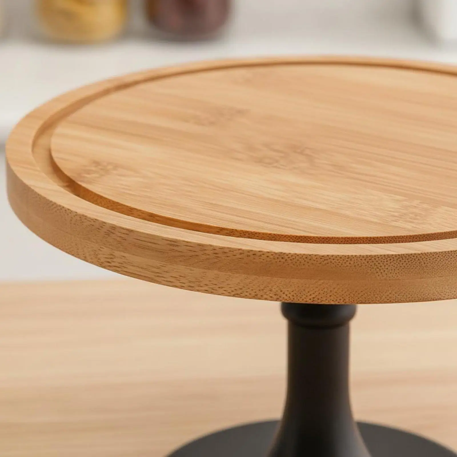 Wood Cake Holder with Transparent Dome for Bakery Pastry Showcase Display