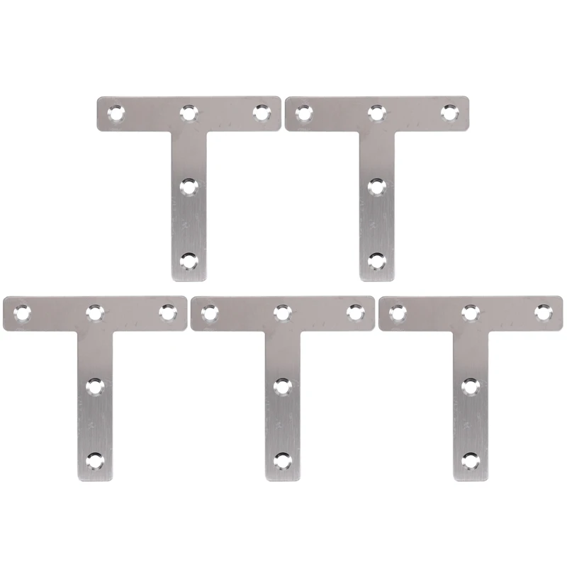 

5 Pcs Angle Plate Corner Brace Flat T Shape Repair Bracket 80Mm X 80Mm