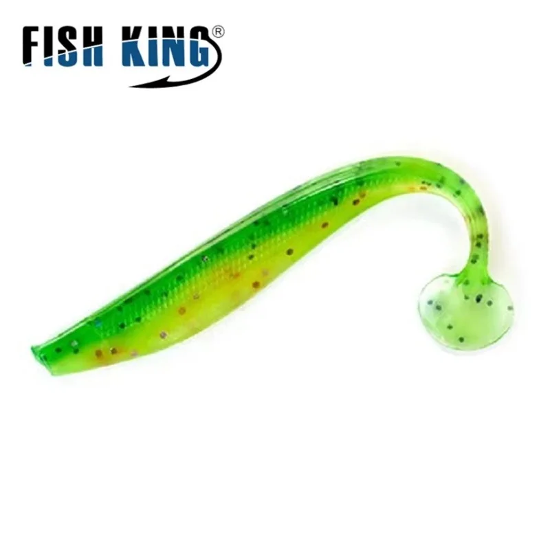 

FISH KING 9/12/16cm Silicone Bait Smell Worm Soft Fishing Lure T Tail 4-5pcs Artificial Bait Fishing Bass Wobblers