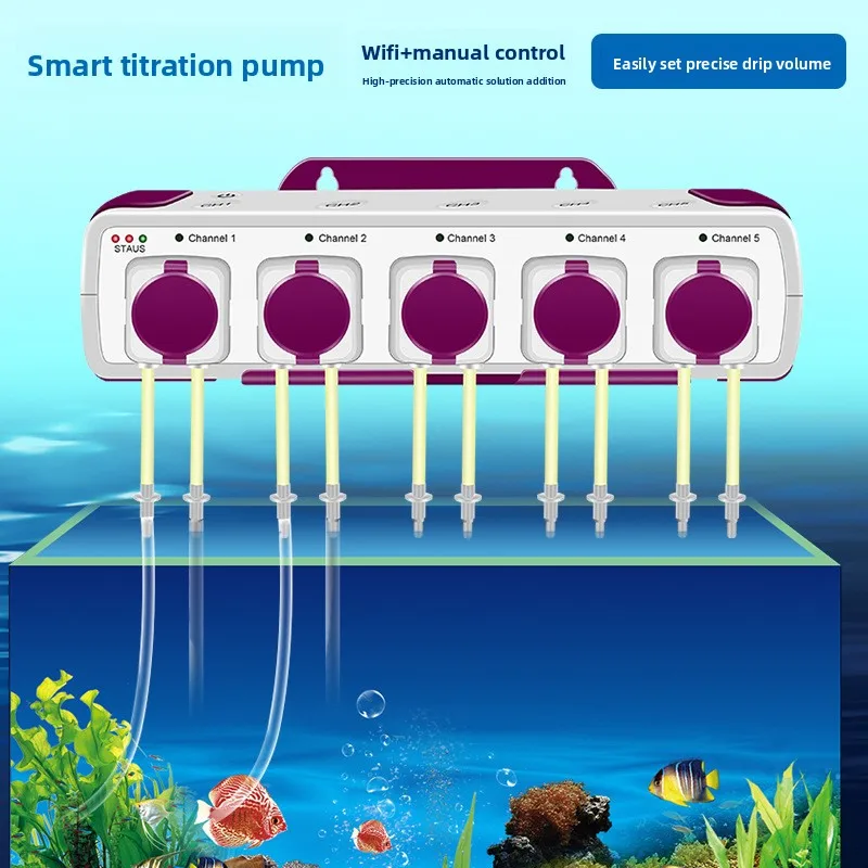 New four-head seawater coral tank with wifi version, automatic titration pump, peristaltic pump, drip pump