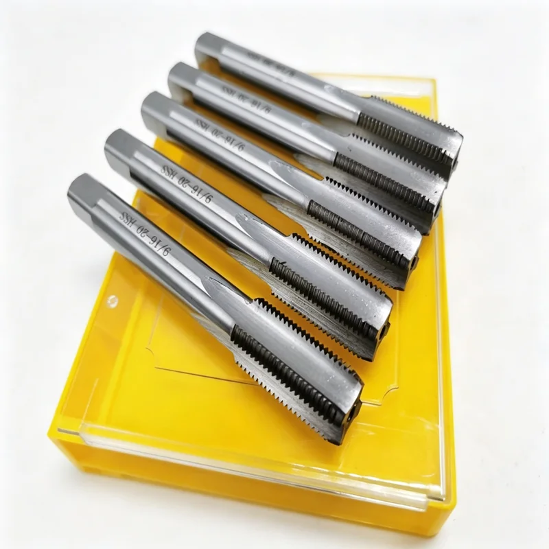 HSS American Standard Straight Groove Tap 3/8 7/16 1/2 9/16 5/8 11/16 3/4, UNC UNF UNS UNEF Machine Tool Thread Tapping Tool