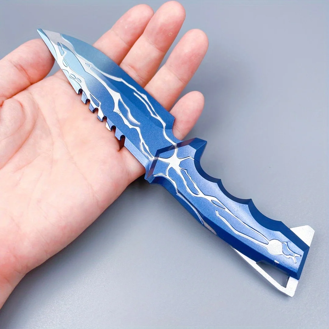 Espada de Metal de Anime Katana con hoja Blackwave de 8,6 pulgadas/22cm, accesorio de Cosplay Valorant, cuchillo Ninja, espada samurái Katana japonesa de tamaño Real